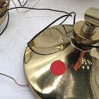 Open Box: Pierce &amp; Ward Glass Pendant (16") - Antique Brass