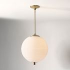 Open Box: Pierce &amp; Ward Glass Pendant (16") - Antique Brass