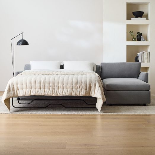 Haven 2-Piece Sleeper Sectional w/ Storage Chaise (115") by West Elm