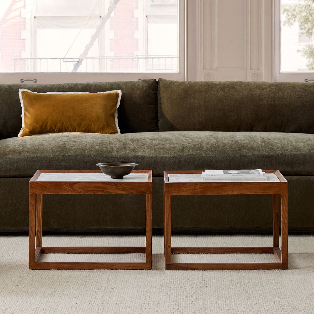 Lucetta Natural Stone Bunching Coffee Table (22"-44") by West Elm