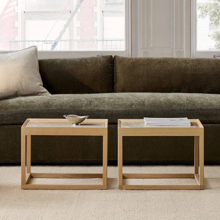 Lucetta Natural Stone Bunching Coffee Table | West Elm