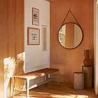 Modern Leather Round Hanging Mirror - 36"