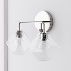 Sculptural 2-Light Faceted Sconce (17")