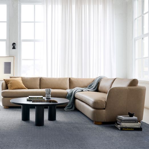 Leroy Leather 3-Piece L-Shaped Sectional (110.5") by West Elm