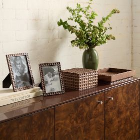 Nadia Carved Wood Box, Oak Walnut | West Elm