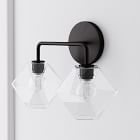 Sculptural 2-Light Faceted Sconce (17")