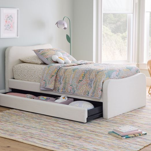 Shel Upholstered Bed w/ Trundle by West Elm