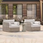 Coastal Wicker Outdoor Swivel Chair