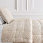 Open Box: Classic Cotton Velvet Tack Stitch Quilt, Full/Queen - Natural