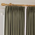 Open Box: Pleated European Flax Linen Blackout Curtain (48" x 96") - Balsam Green