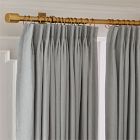 Open Box: Pleated European Flax Linen Blackout Curtain (48"W x 96"L) - Chambray Melange