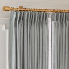 Open Box: Pleated European Flax Linen Light Filtering Curtain (48"W x 96"L) - Chambray Melange