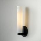 Open Box: Weston Fluted Glass Indoor/Outdoor Sconce (16") - Milk Glass, Matte Black