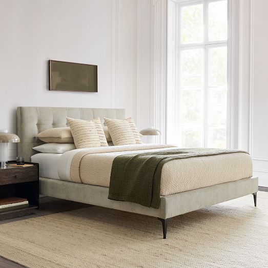 Emmett Tufted Bed - Metal Legs by West Elm