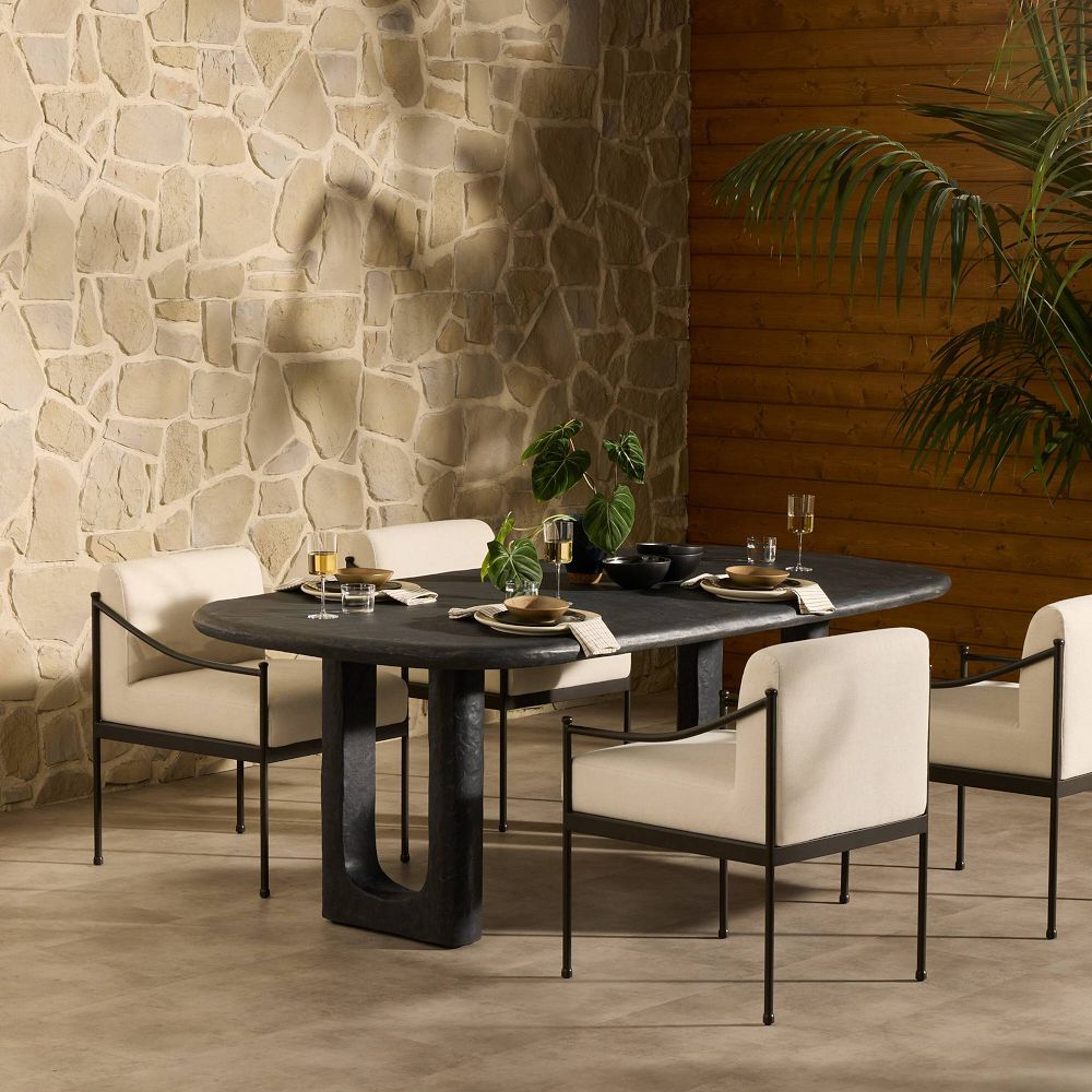 Bentonville Indoor/Outdoor Concrete Dining Table (84") by West Elm