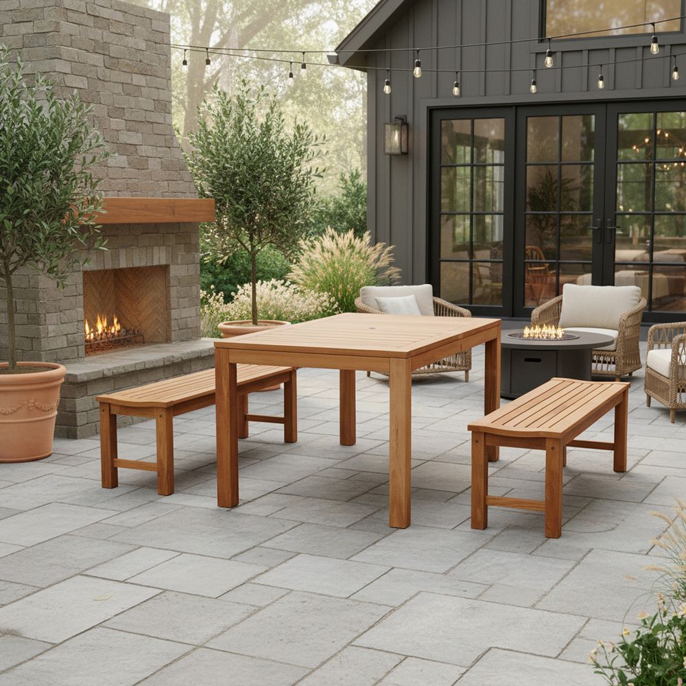 Kingsport Teak Outdoor Dining Table (63") by West Elm
