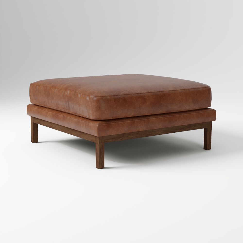 Dekalb Leather Ottoman by West Elm