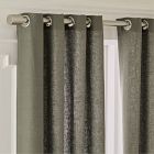 Open Box: European Flax Linen Grommet Light Filtering Curtain (48"W x 84"L) - Balsam Green