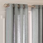 Open Box: European Flax Linen Grommet Light Filtering Curtain (48"W x 96"L) - Chambray Melange