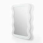 Open Box: Giselle Wood Wavy Wall Mirror (28"W x 40"H) - White