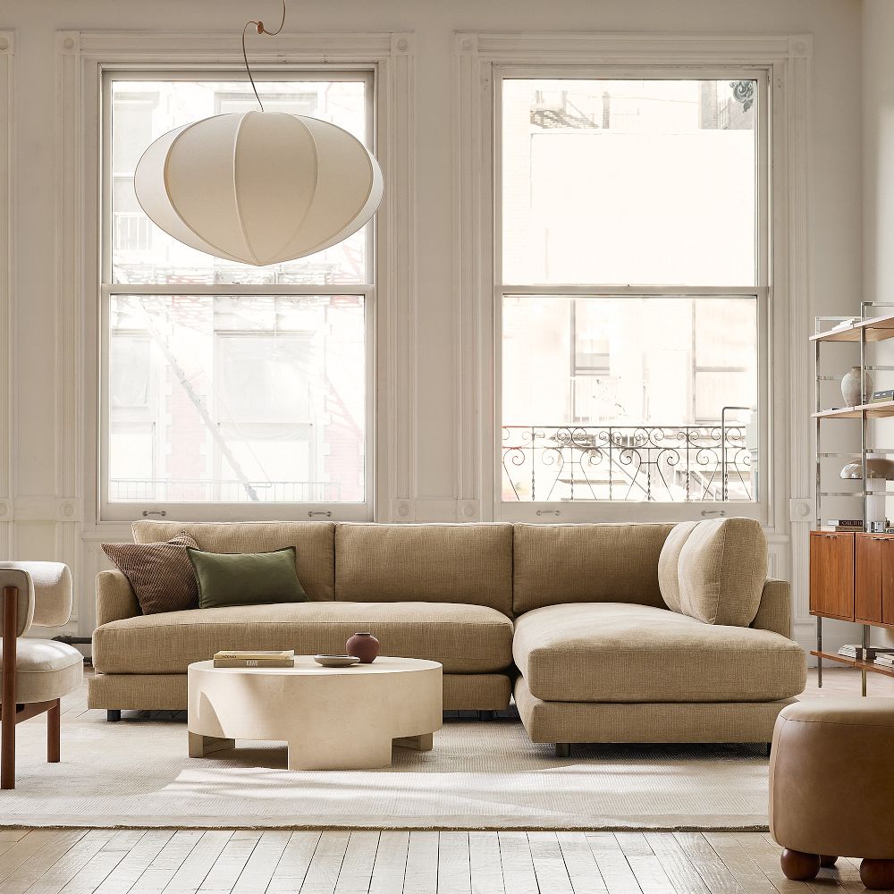 Haven 2-Piece Bumper Chaise Sectional (108"-113") by West Elm