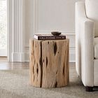 Solid Wood Stump Side Table (13")