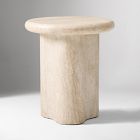 Menorca Faux Travertine Outdoor Side Table (18")