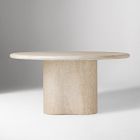 Menorca Faux Travertine Outdoor Round Dining Table (60")