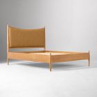 Pierce &amp; Ward Upholstered Curved Burl Wood Bed