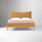 Pierce &amp; Ward Upholstered Curved Burl Wood Bed