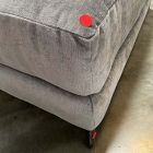 Open Box: Landon Ottoman - Performance Distressed Velvet Pewter, Textured Antique Bronze