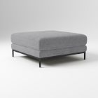 Open Box: Landon Ottoman - Performance Distressed Velvet Pewter, Textured Antique Bronze