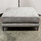 Open Box: Landon Ottoman - Performance Distressed Velvet Pewter, Textured Antique Bronze