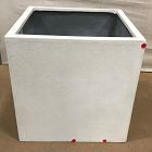 Open Box: Cityscape Indoor/Outdoor Planter w/ Liner, Medium Square (19.7"SQ x 19.7"H) - White