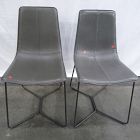 Open Box: Slope Dining Chair, Set of 2 - Halo Leather Slate, Charcoal