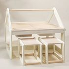 Open Box: Coco Village Multifunction Wooden Art and Sensory Table w/ Stools