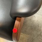 Open Box: Paulo Bent Ply Leather Chair - Parc leather Black, Dark Walnut