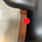 Open Box: Paulo Bent Ply Leather Chair - Parc leather Black, Dark Walnut