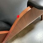 Open Box: Paulo Bent Ply Leather Chair - Parc leather Black, Dark Walnut