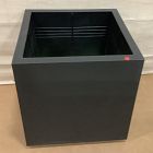 Open Box: Veradek Block Series Indoor/Outdoor Plastic Cube Planter, Medium (21"SQ x 22.5"H) - Black, Steel