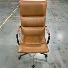 Open Box: Cooper Mid-Century High-Back Leather Swivel Office Chair - Saddle Leather Nut, Dark Bronze