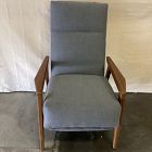 Open Box: Mid-Century Show Wood Recliner - Twill Pewter, Pecan