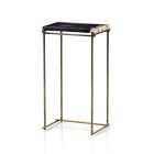 Open Box: Joseph Side Table (13") - Dark Petrified Wood, Textured Brass