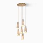 Open Box: Sofia Round 6-Light Chandelier (18") - Ivory/Champagne Bronze