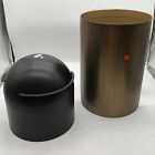 Open Box: Ciro Metal Standing Planter, Tall (12"D x 24"H) - Black, Brass