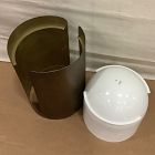 Open Box: Ciro Metal Standing Planter, Tall (12"D x 24"H) - White/Gold