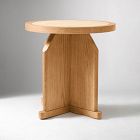 Tarin Travertine Inlay Side Table (20")