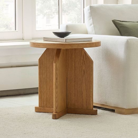 Tarin Travertine Inlay Side Table (20") by West Elm