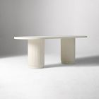 Fluted Outdoor Oval Concrete Dining Table (84")