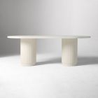 Fluted Outdoor Oval Concrete Dining Table (84")